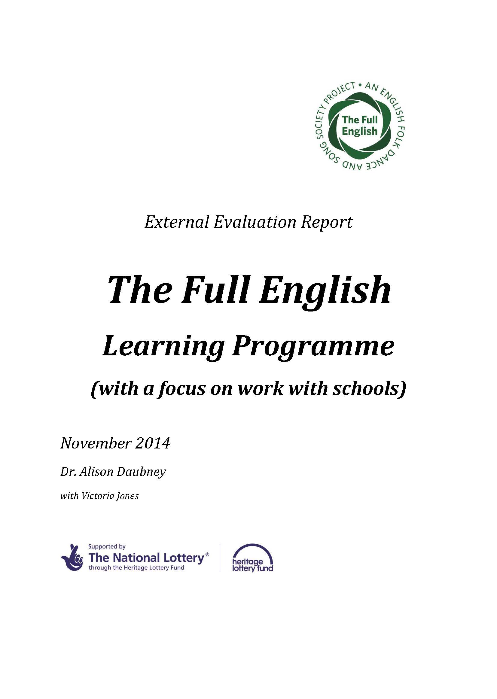 Evaluation report front cover