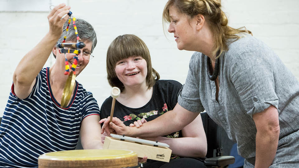 inclusive folk - disabled young person playing music